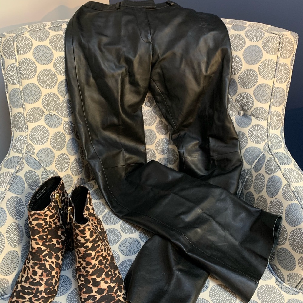 Black leather pants